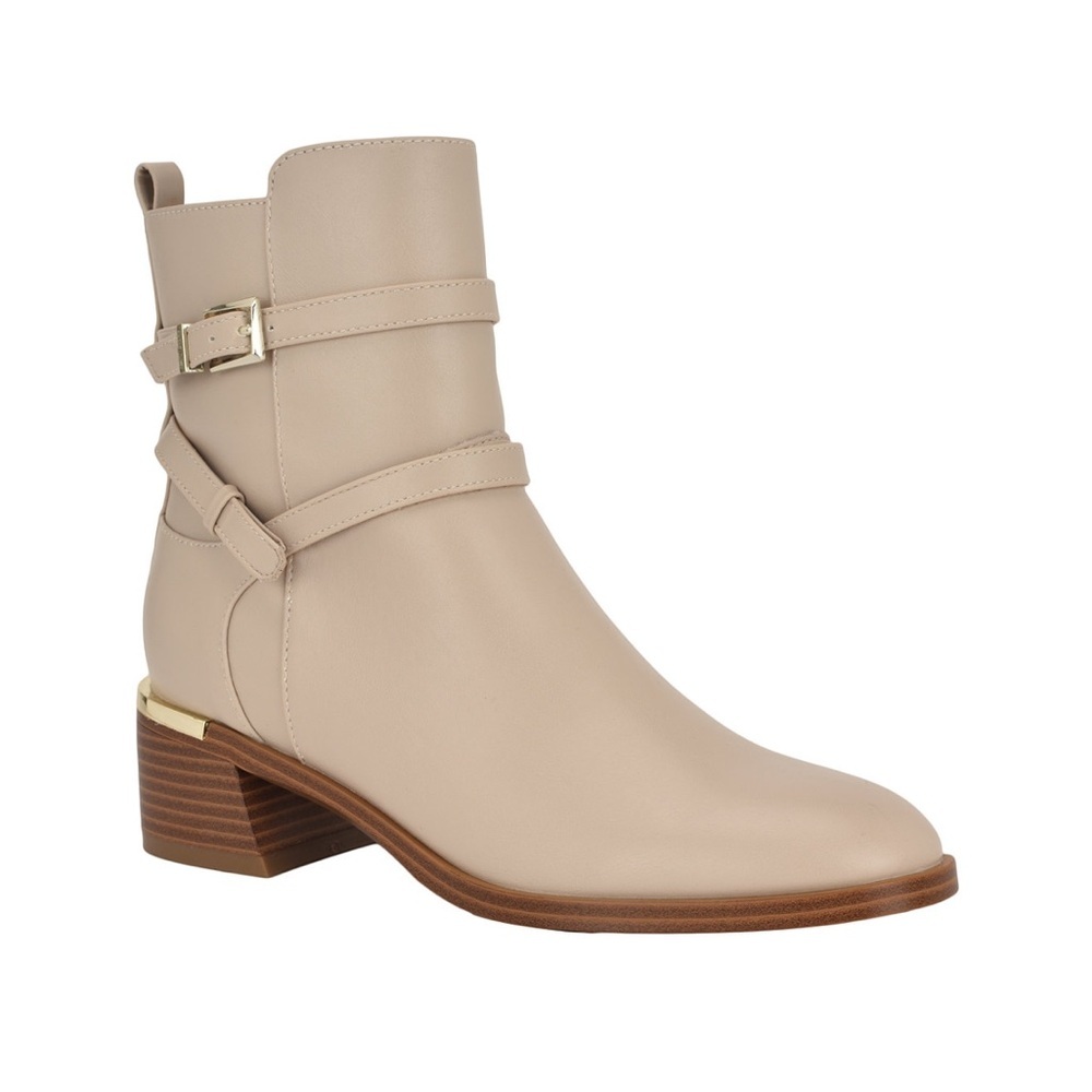 Calvin Klein Women's Jasen Buckle Strap Block Heel Booties- Size 5.5